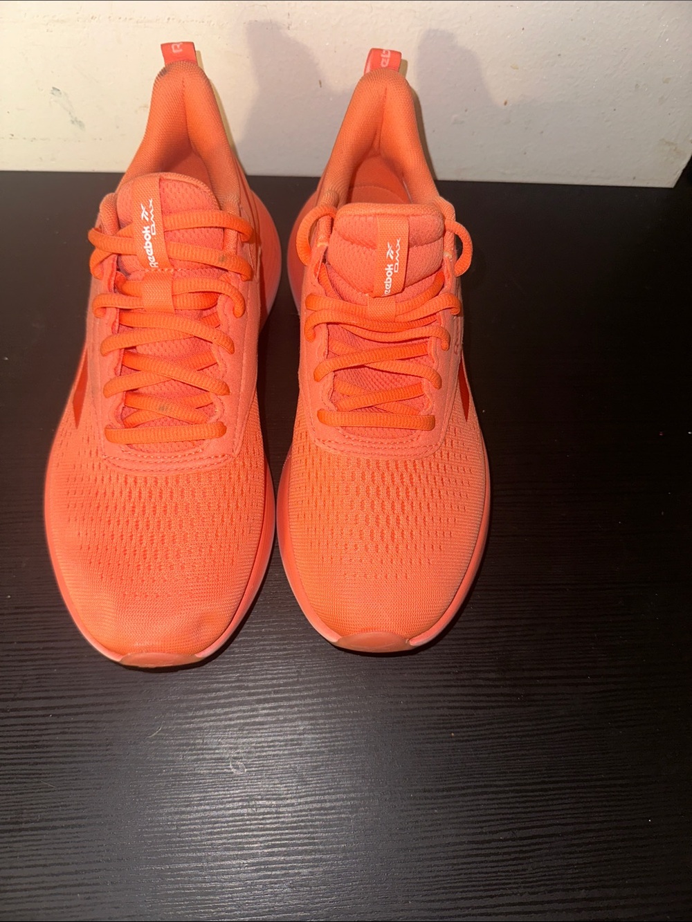 Reebok Bright Orange Knit Lace-Up Sneakers